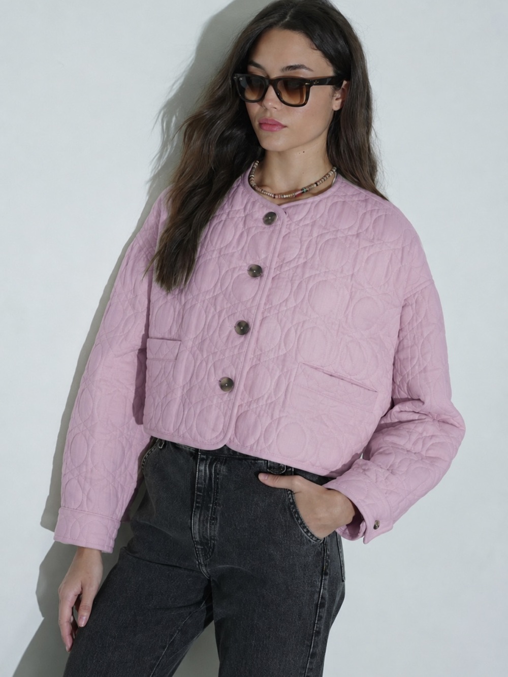 NWT Xirena Jacket Paley Quilted in Pale Pink